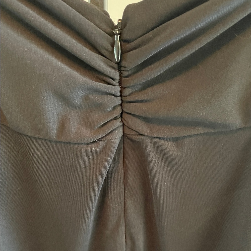 White House Black Market Black Plunging Neckline with Crisscross Low Back Dress - Picture 5 of 6